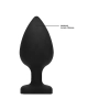 Diamond Heart Butt Plug - Extra Large - Black