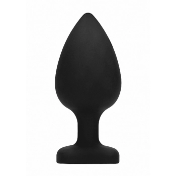 Diamond Heart Butt Plug - Extra Large - Black