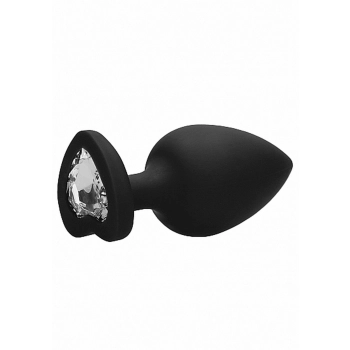 Diamond Heart Butt Plug - Extra Large - Black