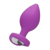 Diamond Heart Butt Plug - Extra Large - Purple