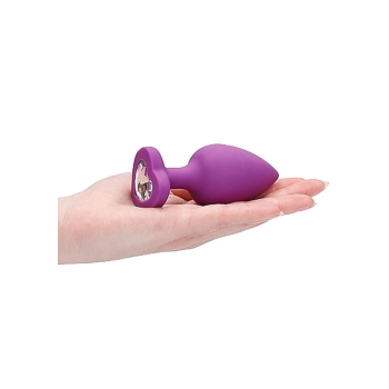 Diamond Heart Butt Plug - Extra Large - Purple