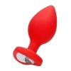 Diamond Heart Butt Plug - Extra Large - Red