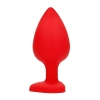 Diamond Heart Butt Plug - Extra Large - Red