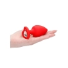 Diamond Heart Butt Plug - Extra Large - Red