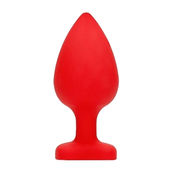 Diamond Heart Butt Plug - Extra Large - Red