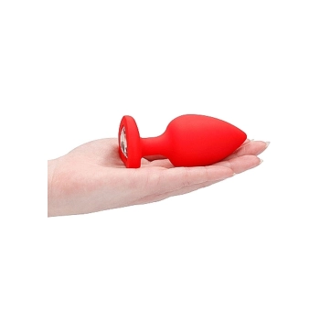 Diamond Heart Butt Plug - Extra Large - Red