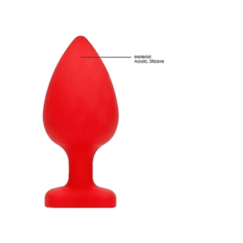 Diamond Heart Butt Plug - Extra Large - Red