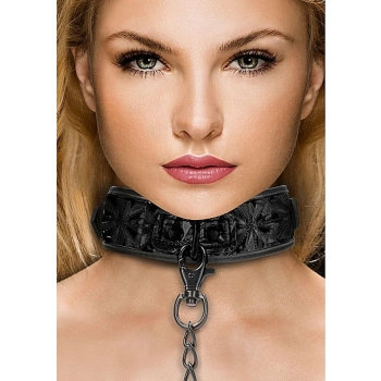 Luxury Collar with Leash - Black