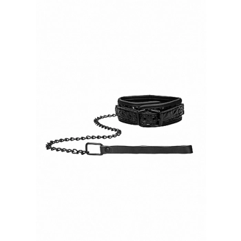 Luxury Collar with Leash - Black