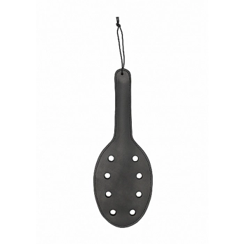 Saddle Leather Paddle With 8 Holes - Black