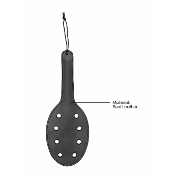 Saddle Leather Paddle With 8 Holes - Black