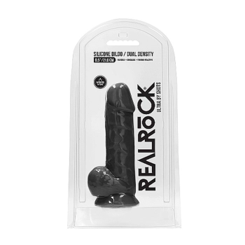 Silicone Dildo With Balls - 21,6 cm - Black