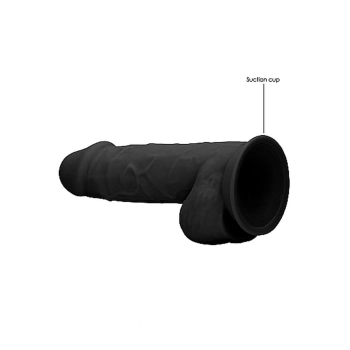 Silicone Dildo With Balls - 21,6 cm - Black