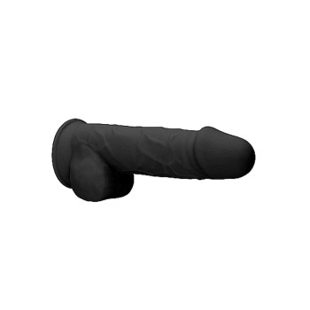 Silicone Dildo With Balls - 21,6 cm - Black