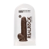 Silicone Dildo With Balls - 21,6 cm - Brown