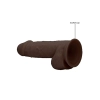 Silicone Dildo With Balls - 21,6 cm - Brown