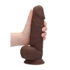 Silicone Dildo With Balls - 21,6 cm - Brown