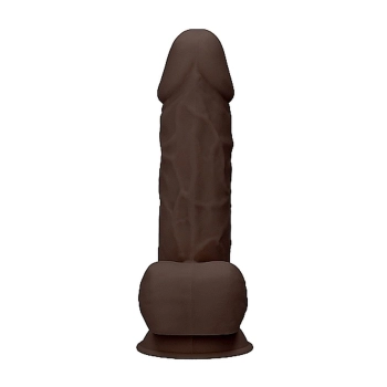 Silicone Dildo With Balls - 21,6 cm - Brown