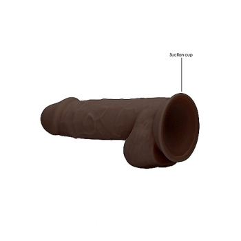 Silicone Dildo With Balls - 21,6 cm - Brown