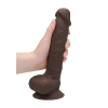 Silicone Dildo With Balls - 22,8 cm - Brown