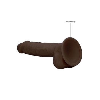 Silicone Dildo With Balls - 22,8 cm - Brown