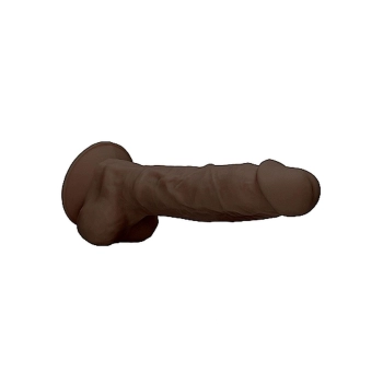 Silicone Dildo With Balls - 22,8 cm - Brown