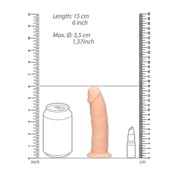 Żylaste silikonowe dildo mocna przyssawka 15 cm