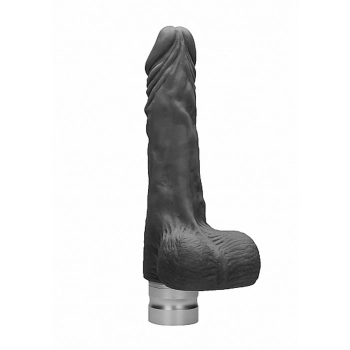 7" / 17 cm Realistic Vibrating Dildo With Balls - Black