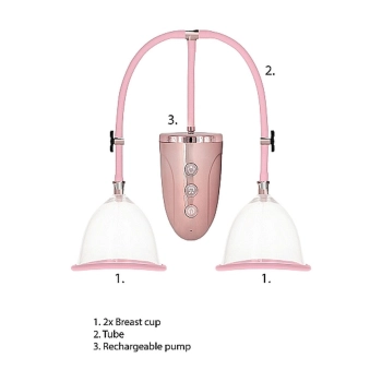 Automatic Rechargeable Breast Pump Set - Medium - Pink