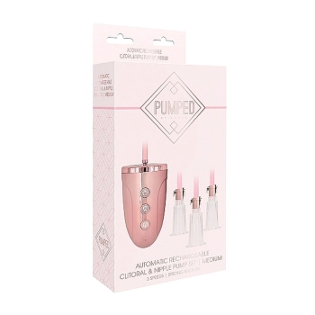 Automatic Rechargeable Clitoral & Nipple Pump Set - Medium - Pin