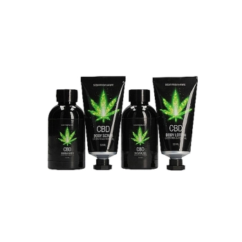 CBD - Bath and Shower - Luxe Travel set - Green Tea Hemp Oil