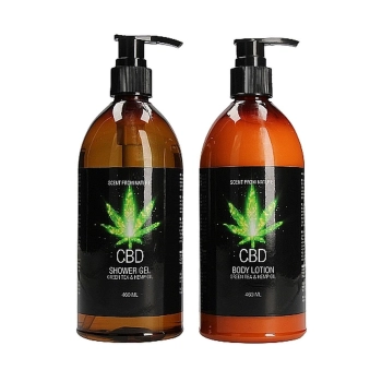 CBD - Bath and Shower - Luxe Care set - Green Tea Hemp Oil