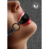 Breathable Ball Gag - With Roughend Denim Straps - Black