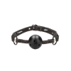 Breathable Ball Gag - With Roughend Denim Straps - Black