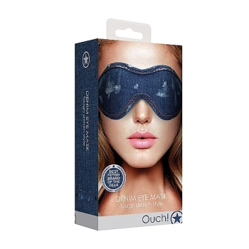 Maska- Denim Eye Mask - Roughend Denim Style - Blue