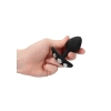 Regular Diamond Butt Plug With Handle - Black