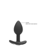 Regular Diamond Butt Plug With Handle - Black