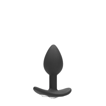 Regular Diamond Butt Plug With Handle - Black