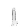 Przezroczyste dildo gumowe z prostym trzonem 19cm