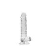 Przezroczyste dildo gumowe z prostym trzonem 19cm