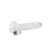 Przezroczyste dildo gumowe z prostym trzonem 19cm