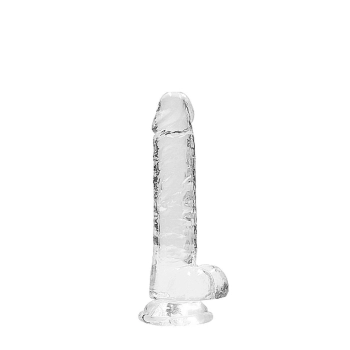 Przezroczyste dildo gumowe z prostym trzonem 19cm