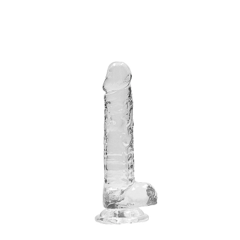 Przezroczyste dildo gumowe z prostym trzonem 19cm