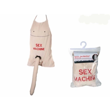 Apron with plush penis Sex machine