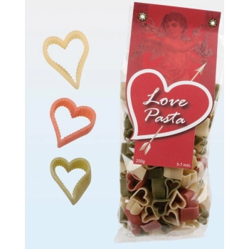 Makaron - Three coloured durum wheat pasta with tomato & spinach, Hearts