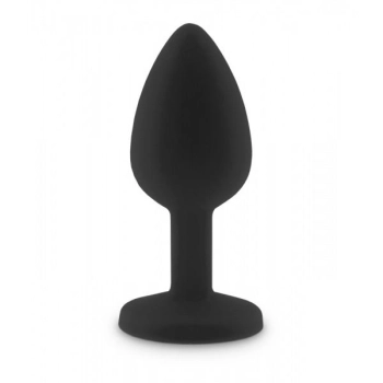 Plug-Diamond King Butt Plug - Silicone Black Small Dark Blue