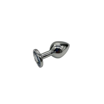 Plug-Diamond King Butt Plug - Metal Medium Clear