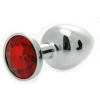 Plug-Diamond King Butt Plug - Metal Small Red