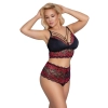 Bra and Briefs black/red 3XL