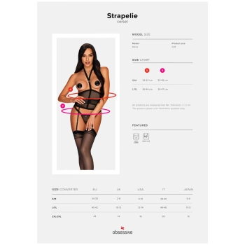 Komplet gorset stringi sex obsessive strapelie lxl